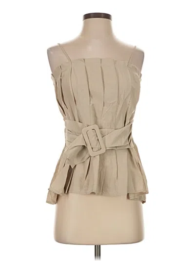 Pre-owned Assorted Brands Sleeveless Blouse In Tan