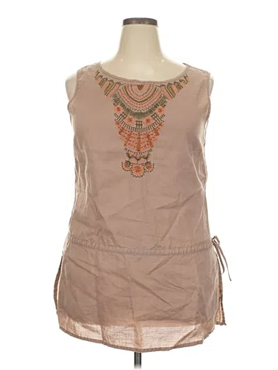 Pre-owned Assorted Brands Sleeveless Blouse In Tan