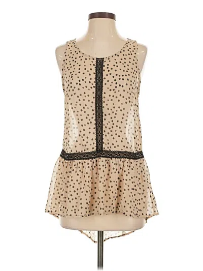 Pre-owned Assorted Brands Sleeveless Blouse In Tan