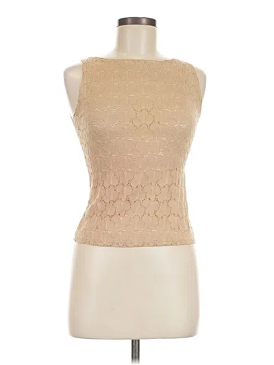Pre-owned Assorted Brands Sleeveless Blouse In Tan
