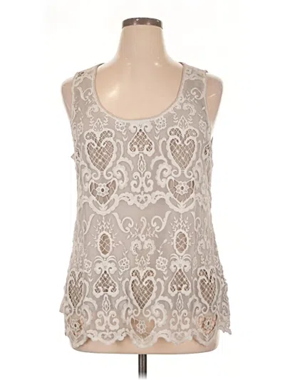 Pre-owned Assorted Brands Sleeveless Blouse In Tan
