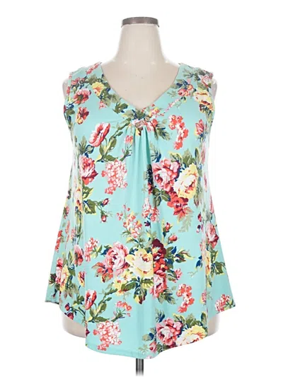 Pre-owned Assorted Brands Sleeveless Blouse In Teal
