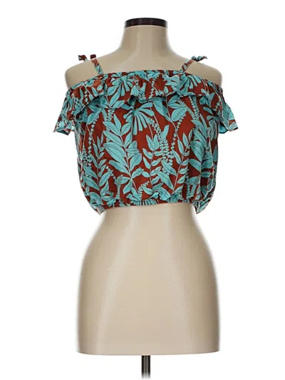 Pre-owned Assorted Brands Sleeveless Blouse In Teal