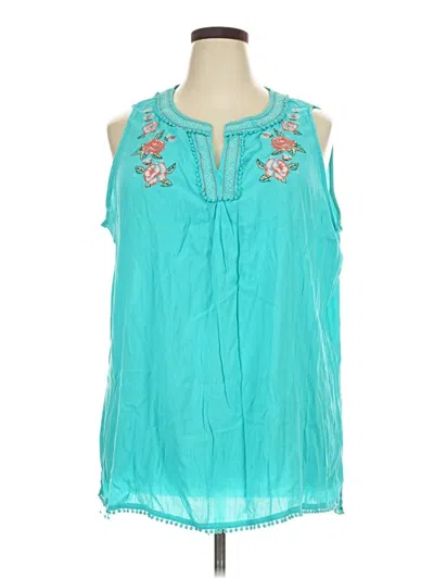 Pre-owned Assorted Brands Sleeveless Blouse In Teal