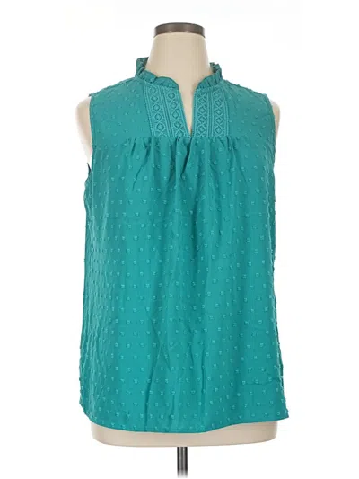 Pre-owned Assorted Brands Sleeveless Blouse In Teal