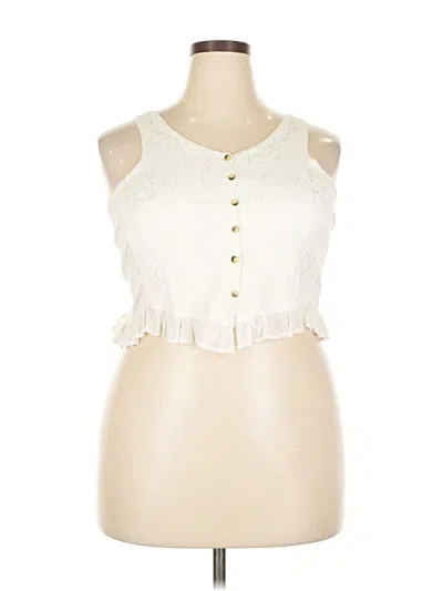Pre-owned Assorted Brands Sleeveless Blouse In White