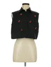 Assorted Brands Sleeveless Button Down Shirt In Black