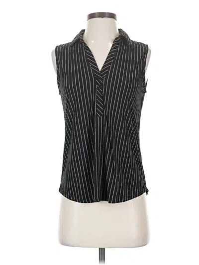 Pre-owned Assorted Brands Sleeveless Button Down Shirt In Black