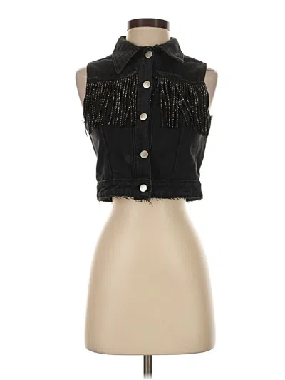 Pre-owned Assorted Brands Sleeveless Button Down Shirt In Black