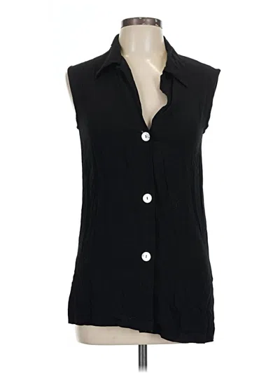 Pre-owned Assorted Brands Sleeveless Button Down Shirt In Black