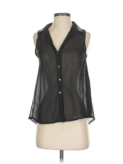 Pre-owned Assorted Brands Sleeveless Button Down Shirt In Black