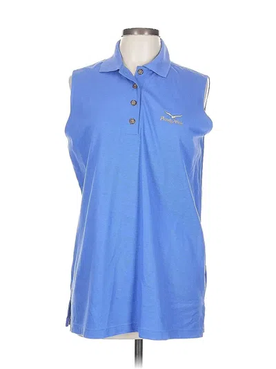 Pre-owned Assorted Brands Sleeveless Button Down Shirt In Blue