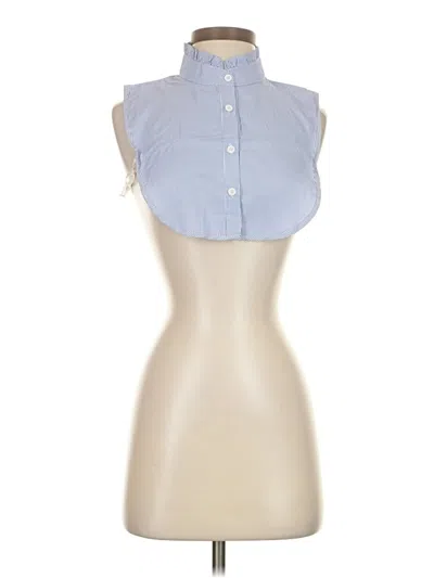 Pre-owned Assorted Brands Sleeveless Button Down Shirt In Blue