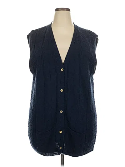 Pre-owned Assorted Brands Sleeveless Button Down Shirt In Blue