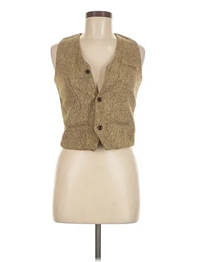 Pre-owned Assorted Brands Sleeveless Button Down Shirt In Brown