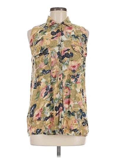 Pre-owned Assorted Brands Sleeveless Button Down Shirt In Gold