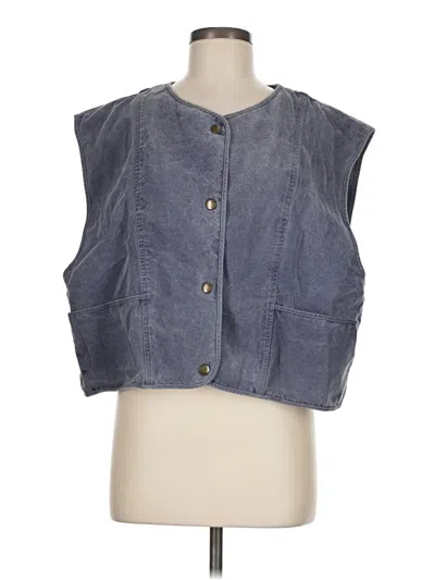Pre-owned Assorted Brands Sleeveless Button Down Shirt In Gray