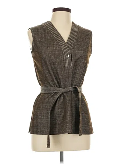 Pre-owned Assorted Brands Sleeveless Button Down Shirt In Gray