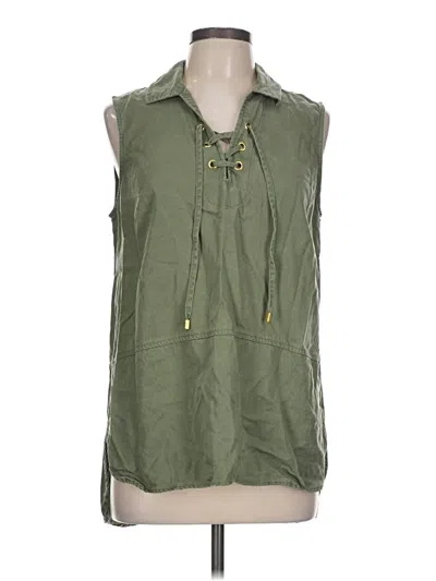 Pre-owned Assorted Brands Sleeveless Button Down Shirt In Green