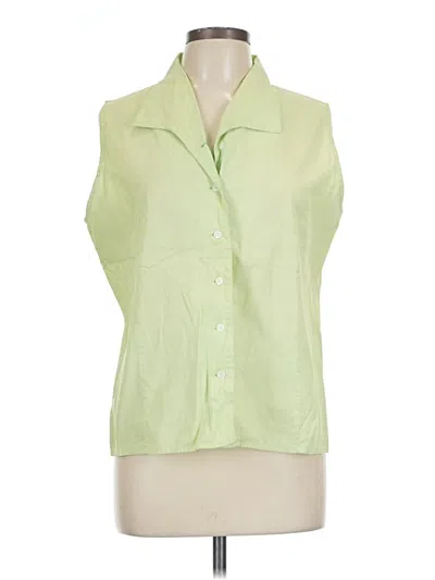 Pre-owned Assorted Brands Sleeveless Button Down Shirt In Green