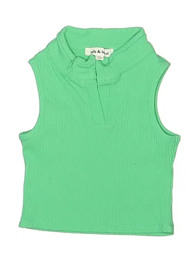 Pre-owned Assorted Brands Kids' Sleeveless Button Down Shirt In Green