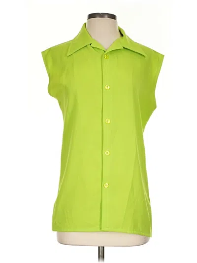 Pre-owned Assorted Brands Sleeveless Button Down Shirt In Green
