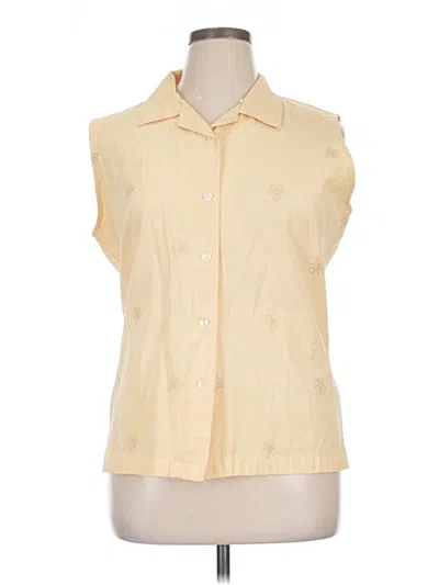 Pre-owned Assorted Brands Sleeveless Button Down Shirt In Ivory