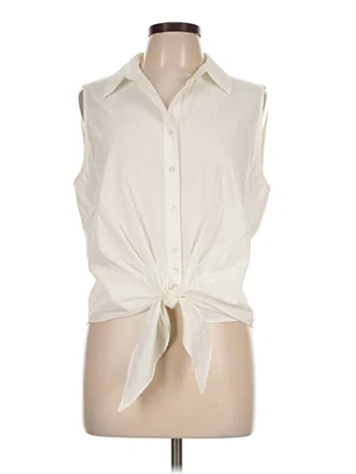 Pre-owned Assorted Brands Sleeveless Button Down Shirt In Ivory