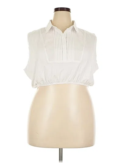 Pre-owned Assorted Brands Sleeveless Button Down Shirt In Ivory