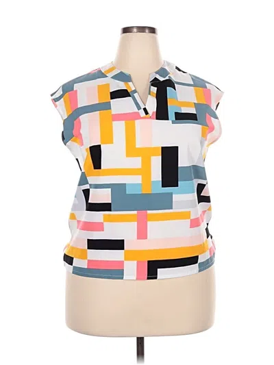 Pre-owned Assorted Brands Sleeveless Button Down Shirt In Orange