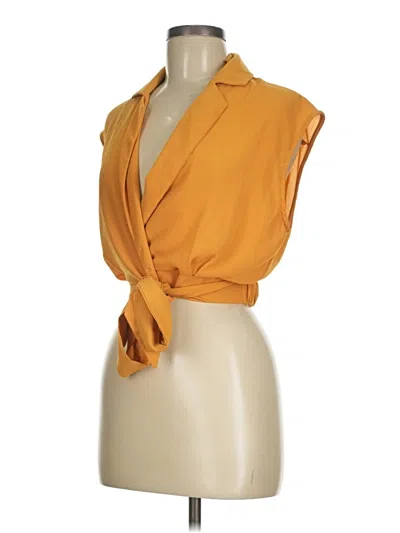 Pre-owned Assorted Brands Sleeveless Button Down Shirt In Orange