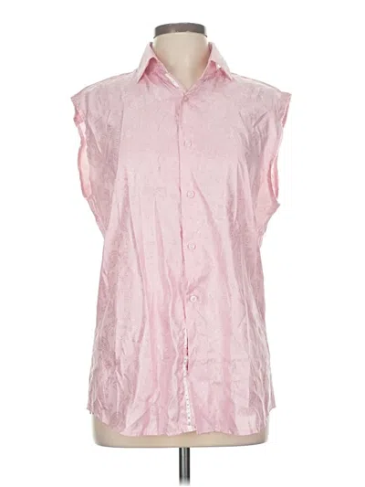 Pre-owned Assorted Brands Sleeveless Button Down Shirt In Pink