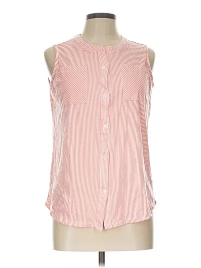 Pre-owned Assorted Brands Sleeveless Button Down Shirt In Pink