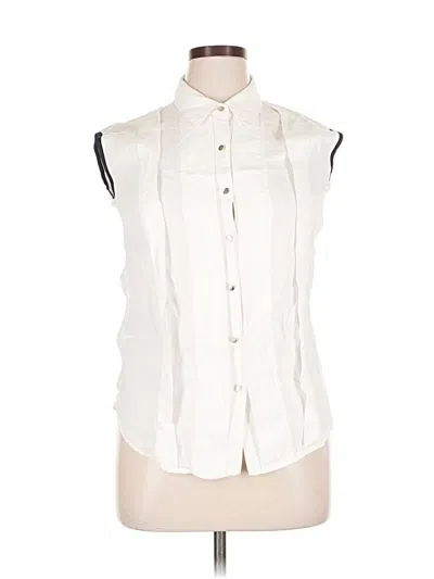 Pre-owned Assorted Brands Sleeveless Button Down Shirt In White