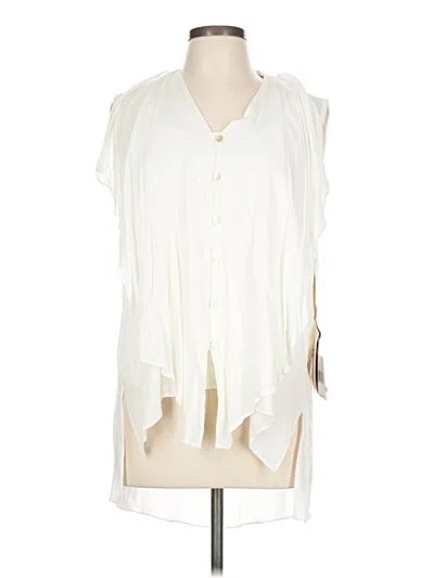 Assorted Brands Sleeveless Button Down Shirt In White