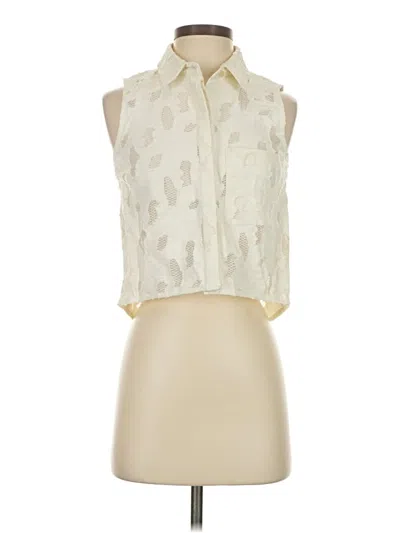Pre-owned Assorted Brands Sleeveless Button Down Shirt In White