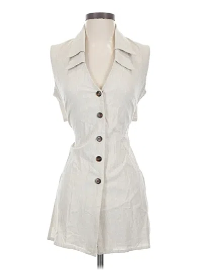 Pre-owned Assorted Brands Sleeveless Button Down Shirt In White