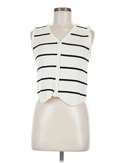 Pre-owned Assorted Brands Sleeveless Button Down Shirt In White