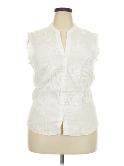 Pre-owned Assorted Brands Sleeveless Button Down Shirt In White