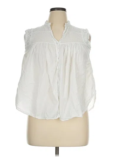 Pre-owned Assorted Brands Sleeveless Button Down Shirt In White