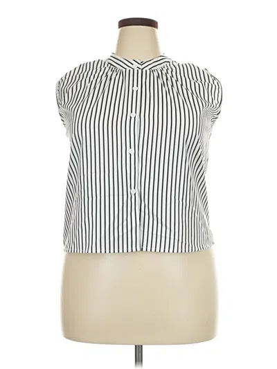 Pre-owned Assorted Brands Sleeveless Button Down Shirt In White