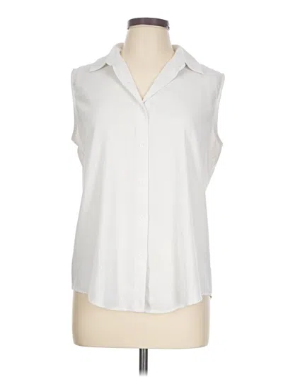 Pre-owned Assorted Brands Sleeveless Button Down Shirt In White