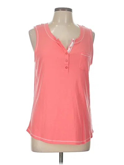 Pre-owned Assorted Brands Sleeveless Henley Shirt In Pink