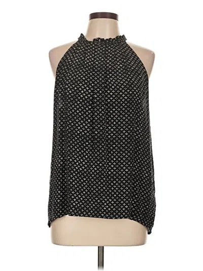Pre-owned Assorted Brands Sleeveless Silk Top Black Halter Neckline Tops