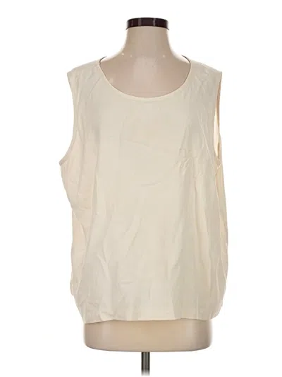 Pre-owned Assorted Brands Sleeveless Silk Top Ivory Scoop Neck Tops