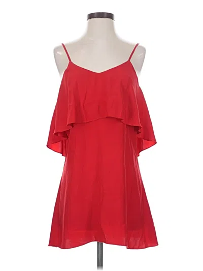Pre-owned Assorted Brands Sleeveless Silk Top Red Cold Shoulder Neckline Tops