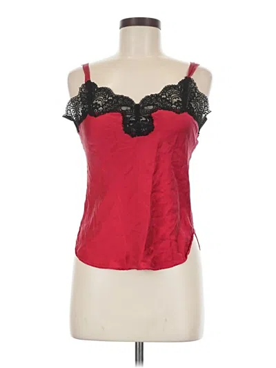 Pre-owned Assorted Brands Sleeveless Silk Top Red Sweetheart Neckline Tops