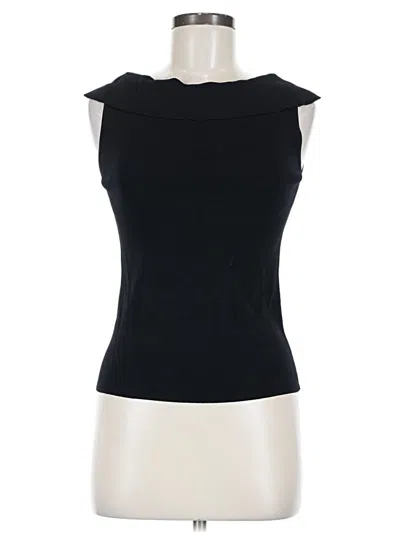 Pre-owned Assorted Brands Sleeveless Top Black Ruffles Neckline Tops