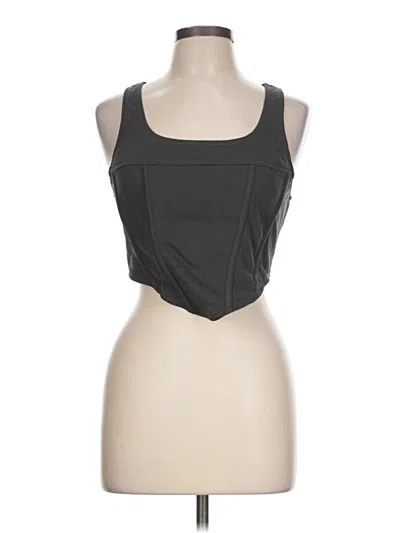 Pre-owned Assorted Brands Sleeveless Top Black Solid Pattern Scoop Neck Tops