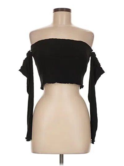 Pre-owned Assorted Brands Sleeveless Top Black Strapless Neckline Tops